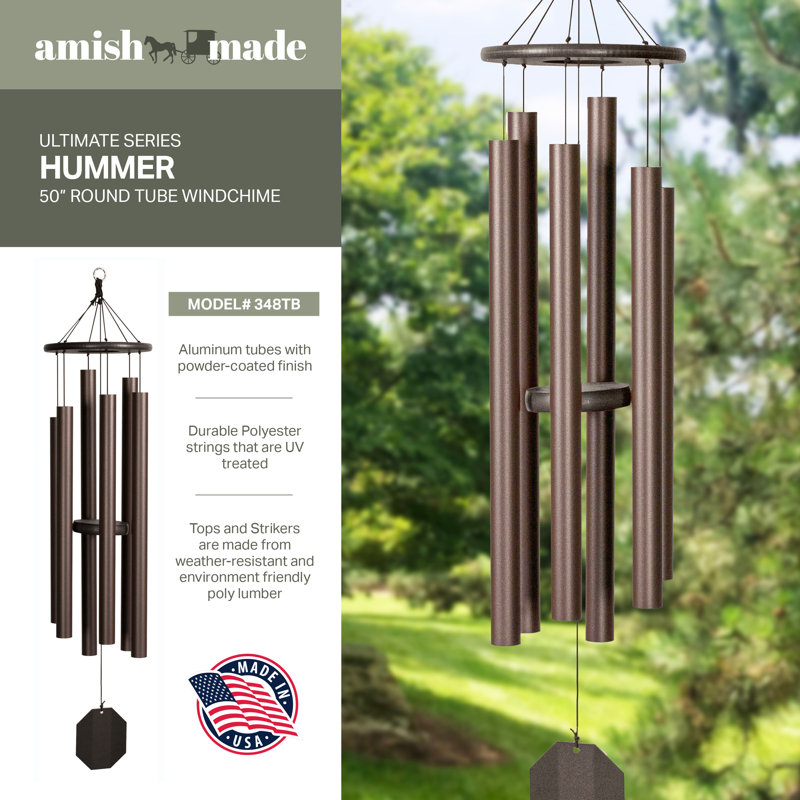 Terra Bronze 50" Powder-Coated Aluminum Outdoor Wind Chime