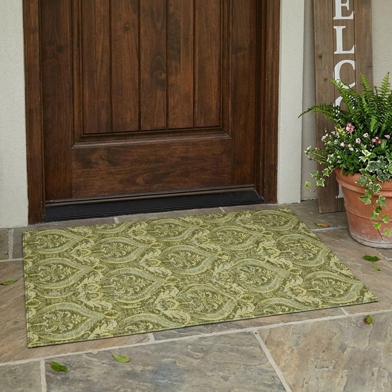 Tapis extérieur lavable antidérapant 3 pi x 5 pi vert