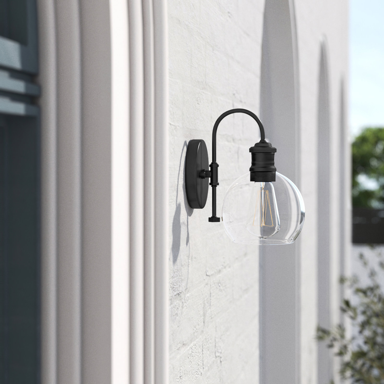 Brianna Outdoor Wall Lantern, Matte Black
