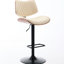 Tabourets de bar réglables beiges, structure en noyer, siège pivotant à 360 degrés, pour îlot de cuisine / salle à manger / café, de style Mid-Century et cuir, réglables, pivotants, beiges, 2 salles à manger / cafés