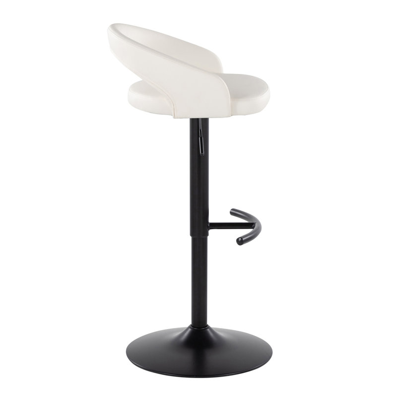 Tabouret de bar réglable, Brown Seat/Gold Frame