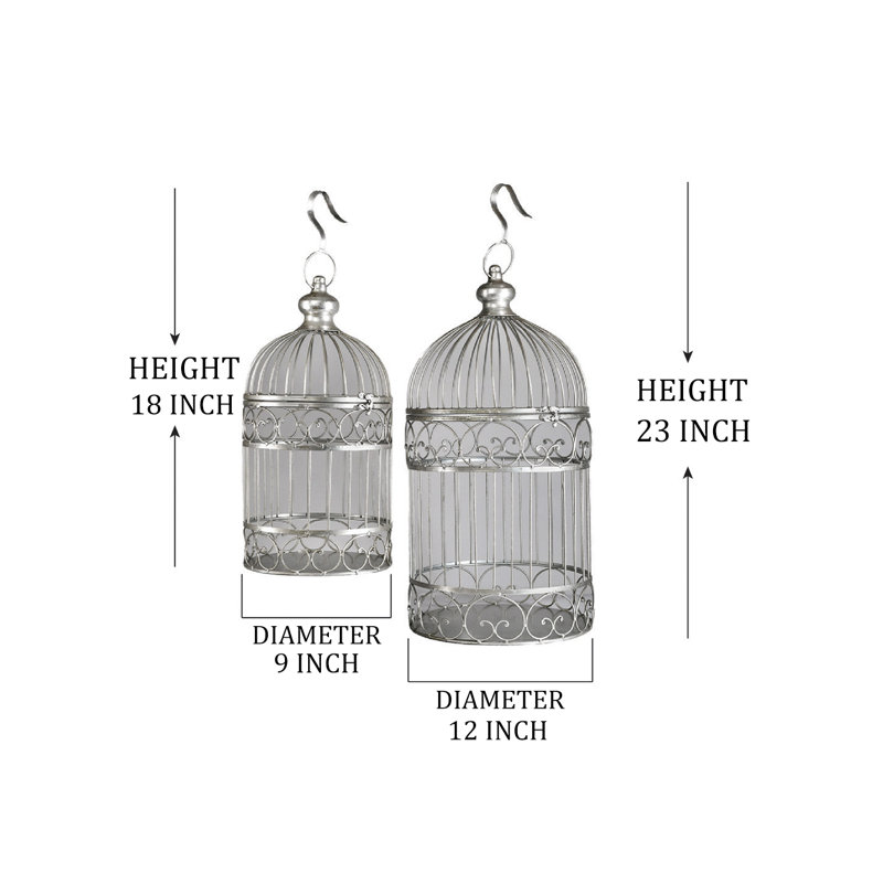 Illings Decorative Bird House Or Cage, 18" H x 9" W x 9" D