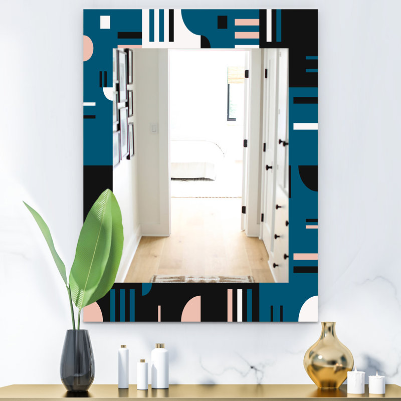 Miroir d'appoint rétro sans cadre Mid-Century, H 39,4 po x l 29,5 po