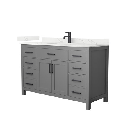 Beckett 54" Freestanding Single Bathroom Vanity with Quartz Top