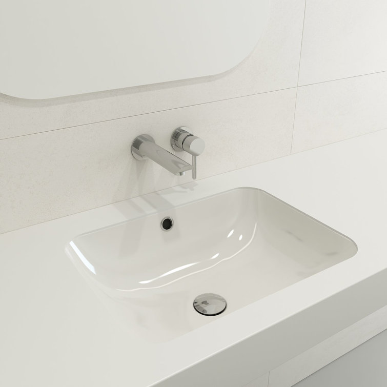 BOCCHI Scala 16.14'' Fireclay Rectangular Bathroom Sink with Overflow