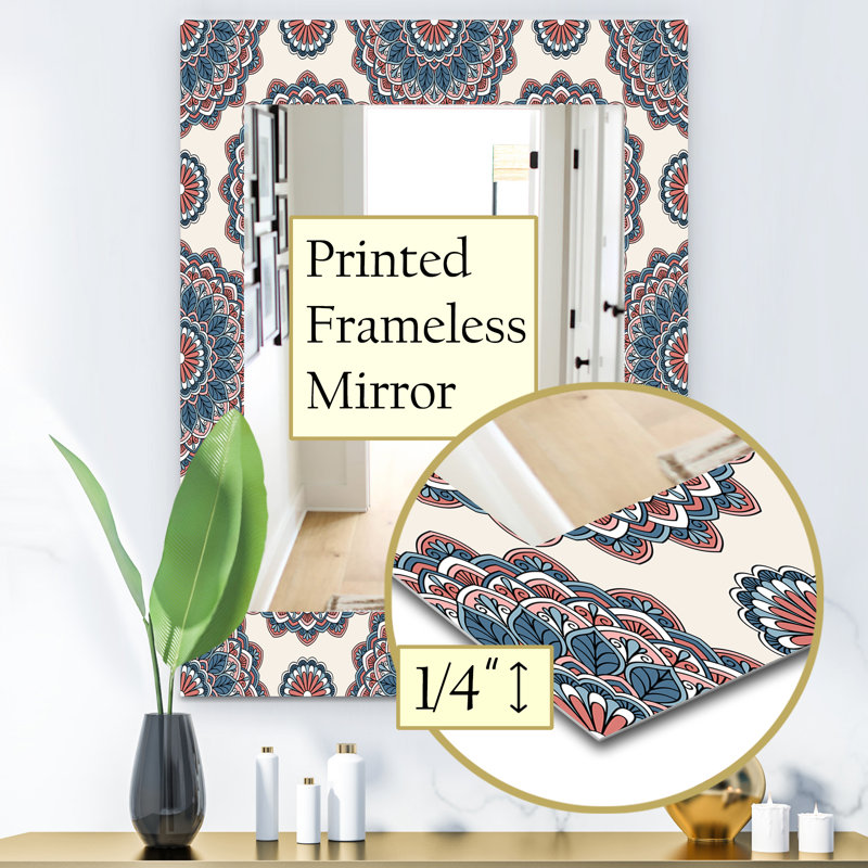 Miroir mural oriental, H 24 po x l 32 po