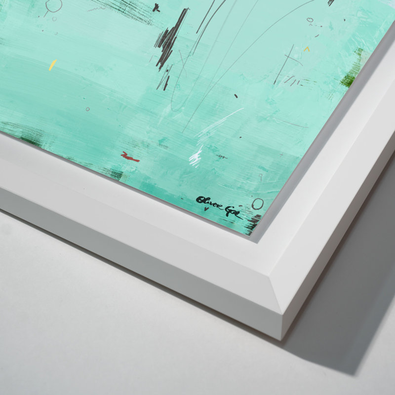 Oliver Gal Gradients 4 1 Abstract - Luxury Shadowbox Framed Wall Art, 55.5" H x 37.5" W, White