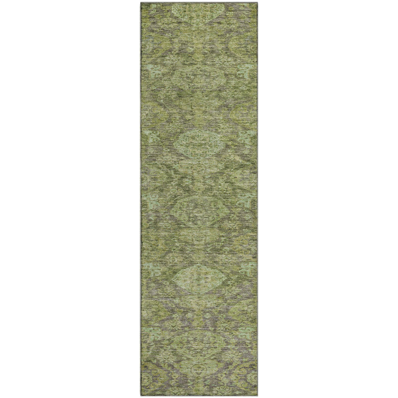 Premium Machine Washable Dahl AMF1084 Damask Rug, Runner 2'3" x 7'6"