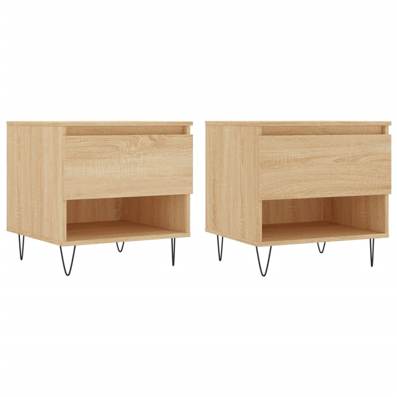 Four Leg Coffee Table with Storage, Sonoma Oak