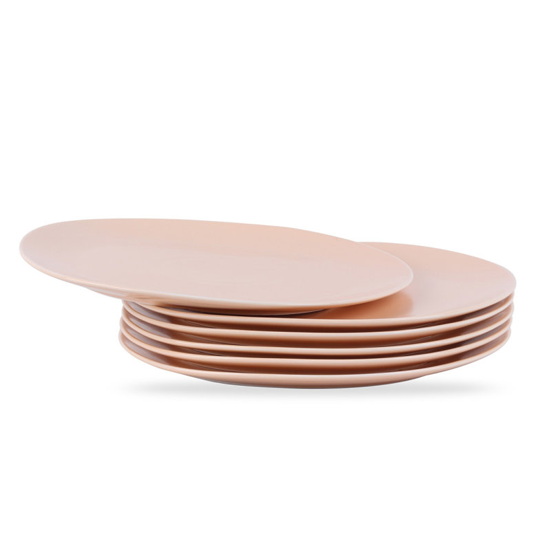 Ensemble d'assiettes en porcelaine Stone Lain Delilah, Orange pastel