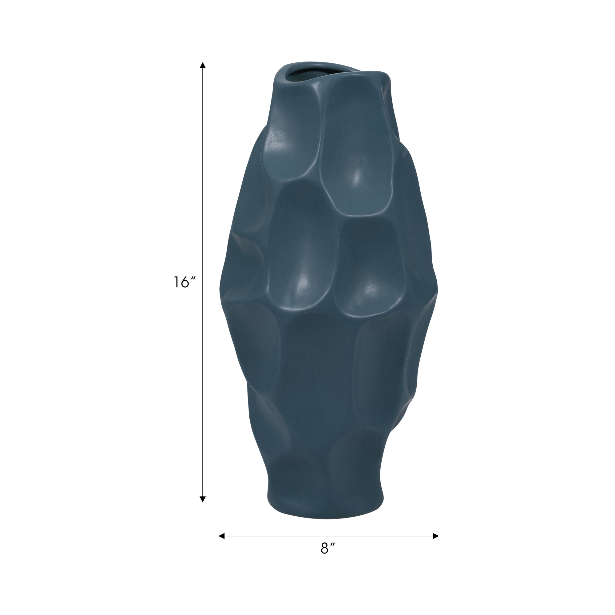 Antwerp Handmade Table Vase, Teal, 16" H x 8" W x 8" D