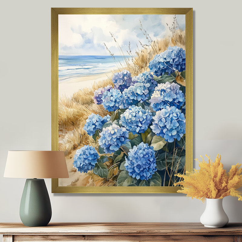 Ayira - Floral Wall Art, H 32 po x l 24 po, Reproduction encadrée d'une seule photo, Doré