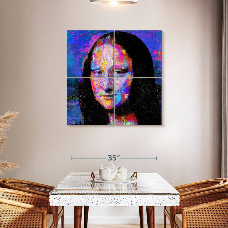 Leisha Mona Lisa électrifiée, H 38 po x l 38 po