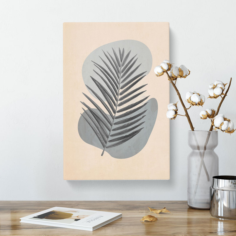 Grey Botanical Rock Composition - Wrapped Canvas, 60cm H x 40cm W x 3cm D