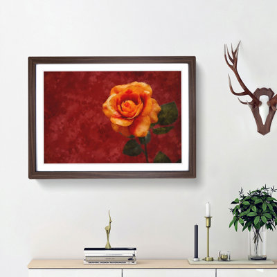 Orange Rose in Bloom - Picture Frame Graphic Art Print