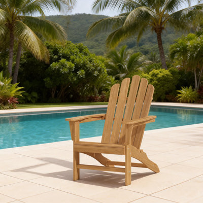 Harlean Teak Outdoor Adirondack Chair by Dovecove