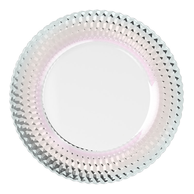 Villeroy & Boch Boston Pearl Collection Buffet Plate, Set of 2, 12.5 in Diameter, Crystal Glass, Made in Germany, Iridescent Multicolor