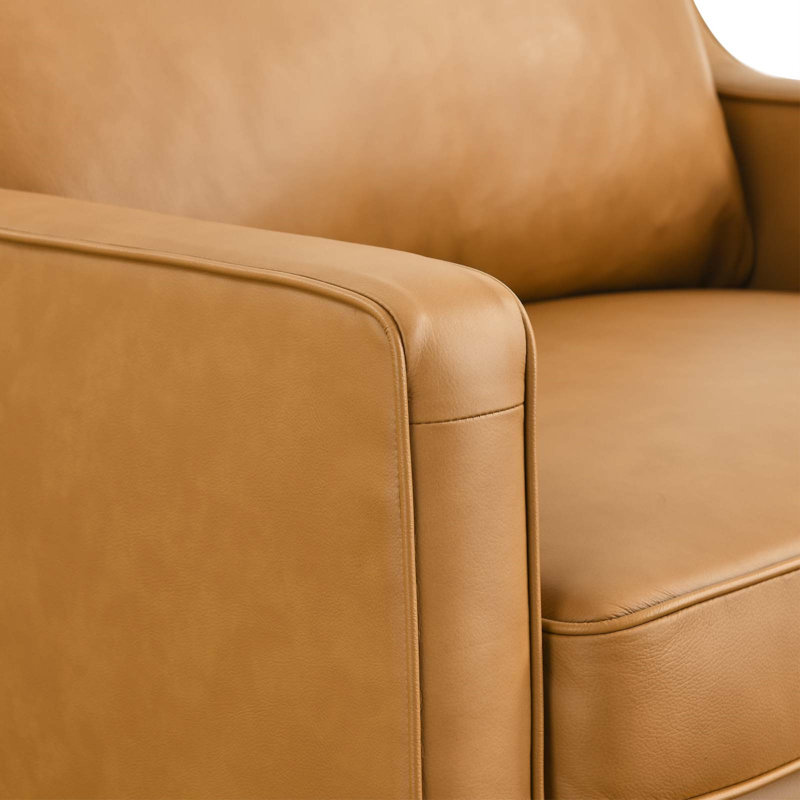 Impart Genuine Leather Armchair, Tan Genuine Leather