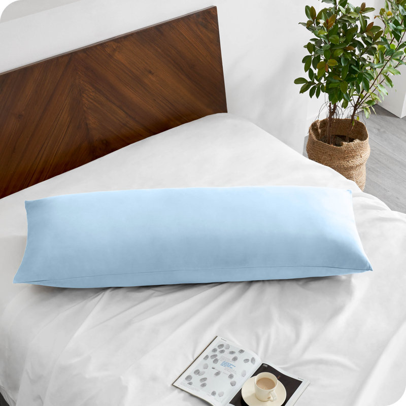 Microfiber Body Pillowcase - Zipper Closure, Light Blue