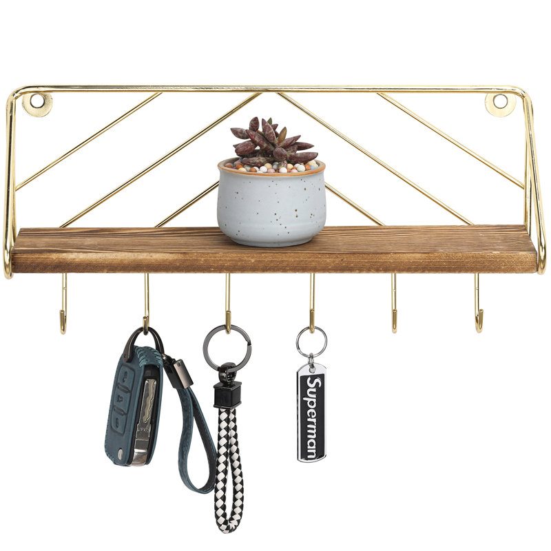 Laquitia Metal Wall Organizer with Key Hooks