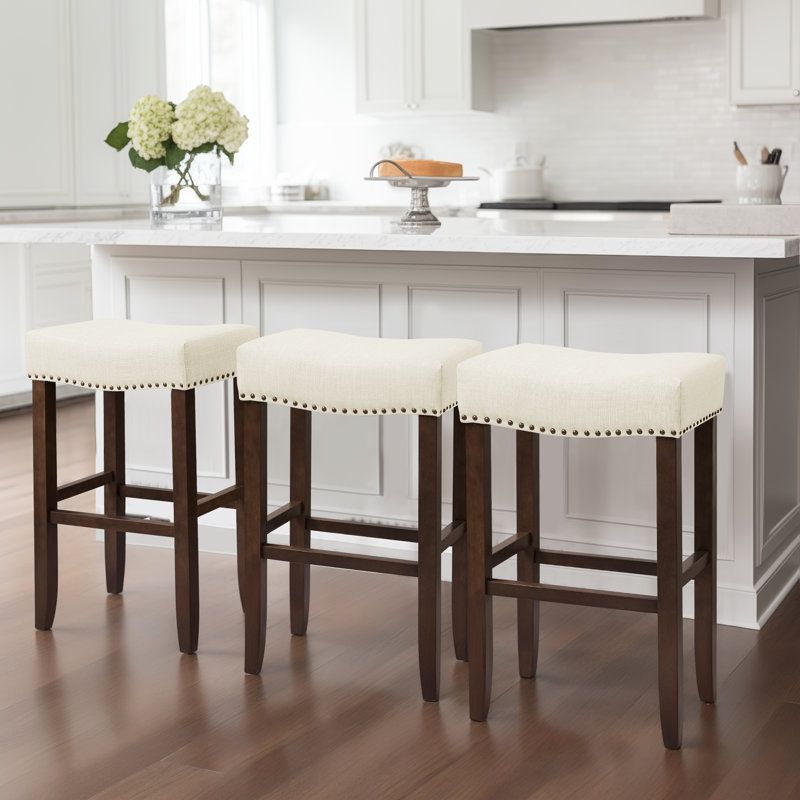 Tabourets de bar en bois massif pour îlot de cuisine, tabouret rustique sans dossier moderne avec siège en bois - 25 po à 30 po de hauteur