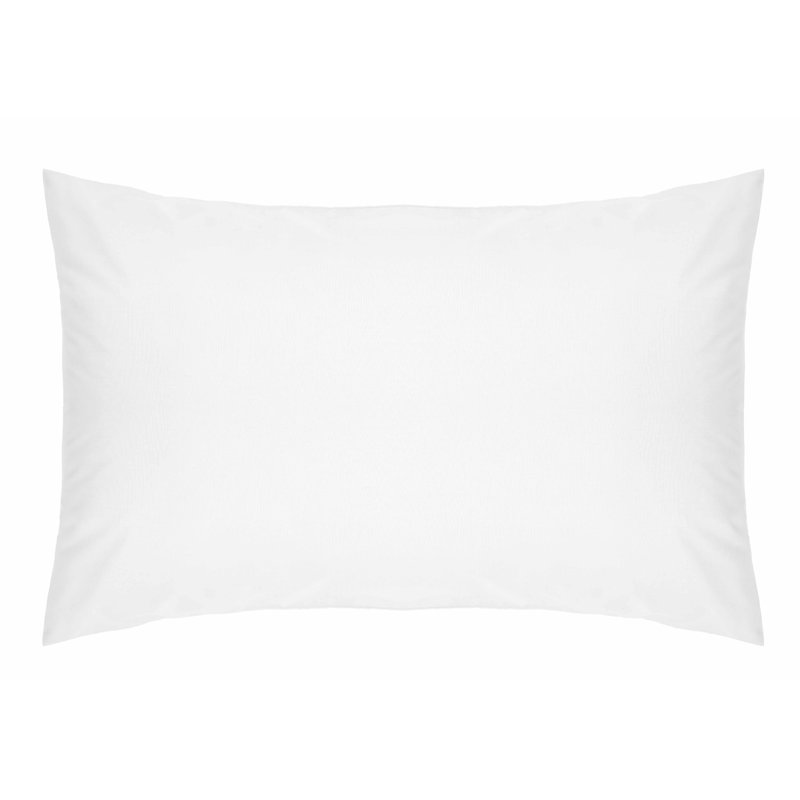 200 Thread Count Plain Cotton Blend Percale Pillowcase, White