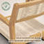 Ensemble de 2 fauteuils en bois massif NTC Terra avec siège et dossier en corde tissée à la main, chaises de salle à manger en bois pour l'intérieur et l'extérieur, chaises de patio modernes avec accoudoirs, assemblage facile, naturel