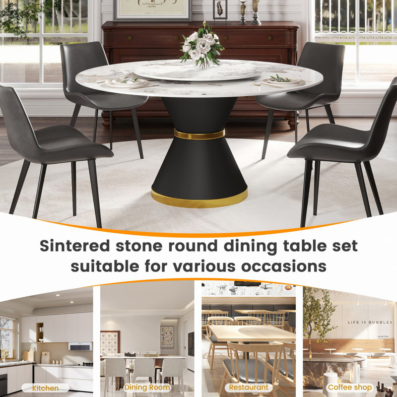 Ensemble de table de salle à manger 9 pièces, table de salle à manger avec base en acier au carbone, 8 chaises d'appoint