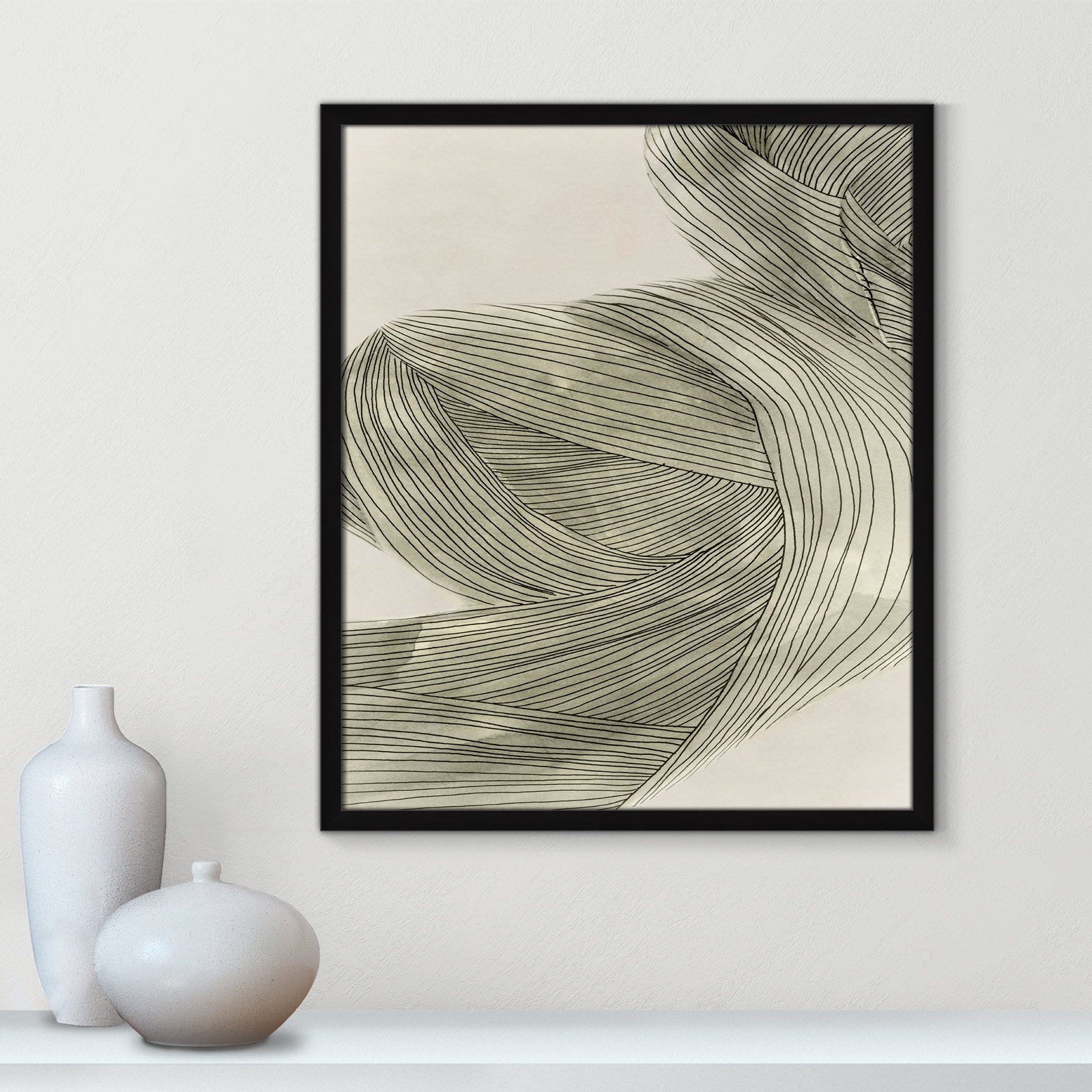 Anelis "Dreaming in Pastel II" Painting, 25.5" H x 21.5" W x 0.75" D, Satin Black