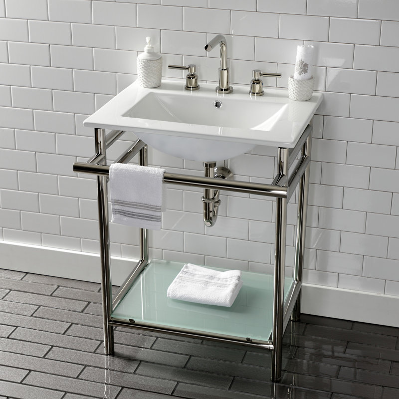 Kaiser Widespread Bathroom Faucet with Drain Assembly, Polished Nickel