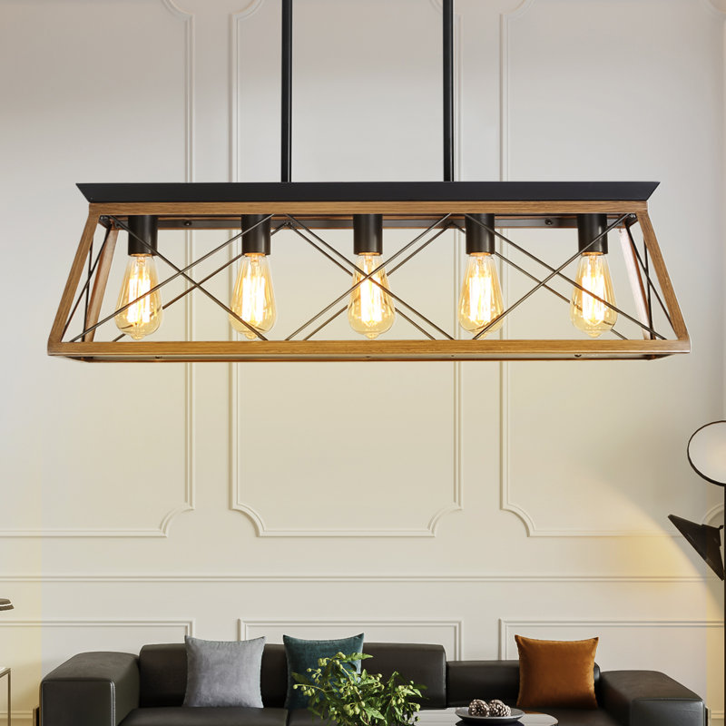 Lustre rustique 5 lumières Modern Modern, Bronze