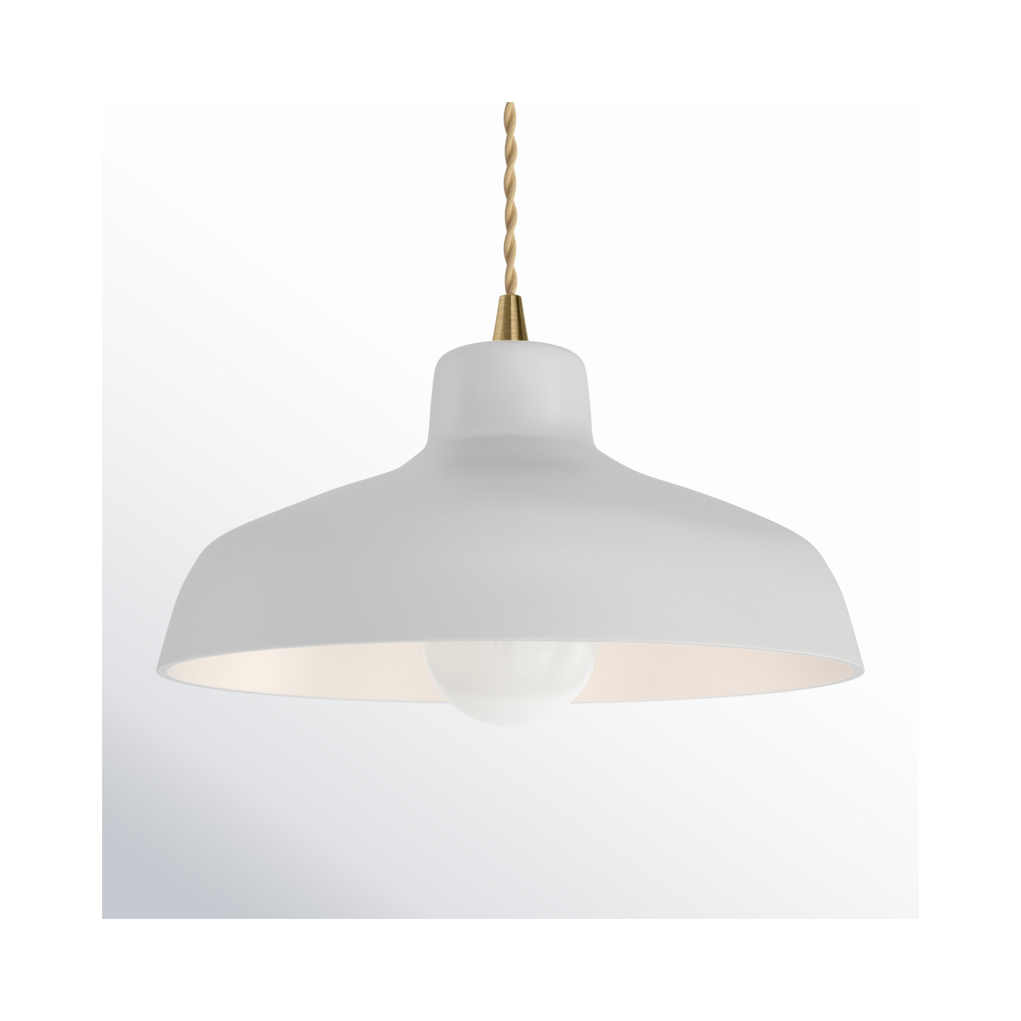Fallon Ceramic Dimmable Pendant, 5.75" H x 11.5" W x 11.5" D, Antique Brass, Bisque
