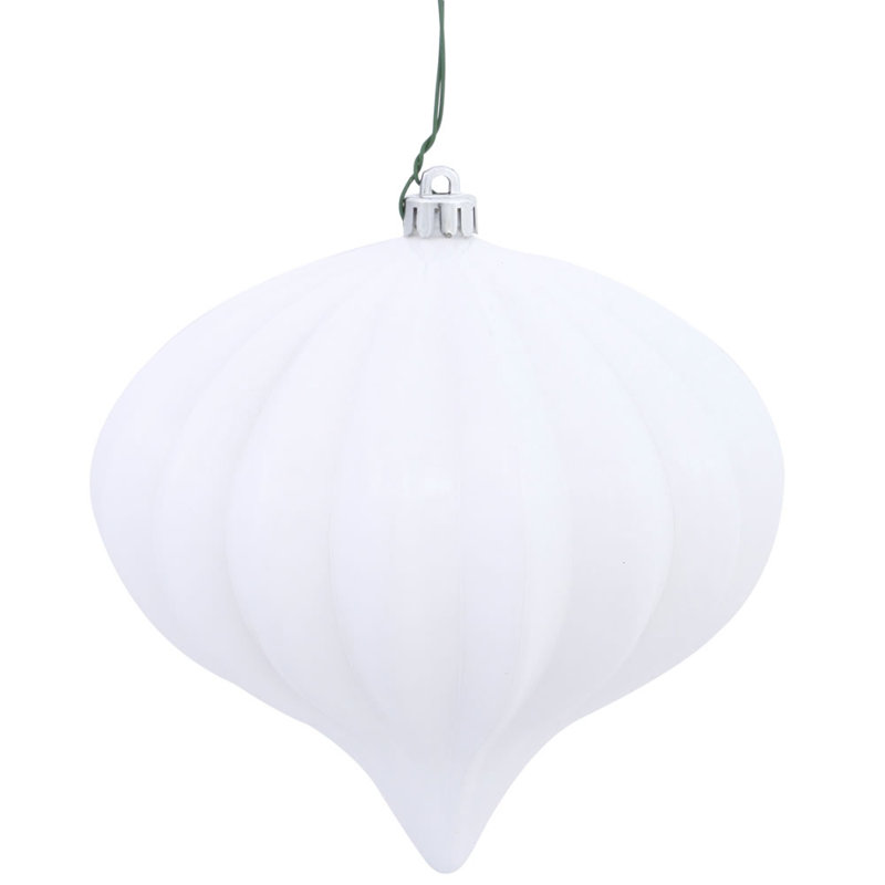 5.7" White Matte Onion Ornament UV, 3 Per Bag, White