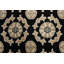 Tapis népalais oriental végétal noué à la main noir / doré 7 pi 10 po x 9 pi 11 po
