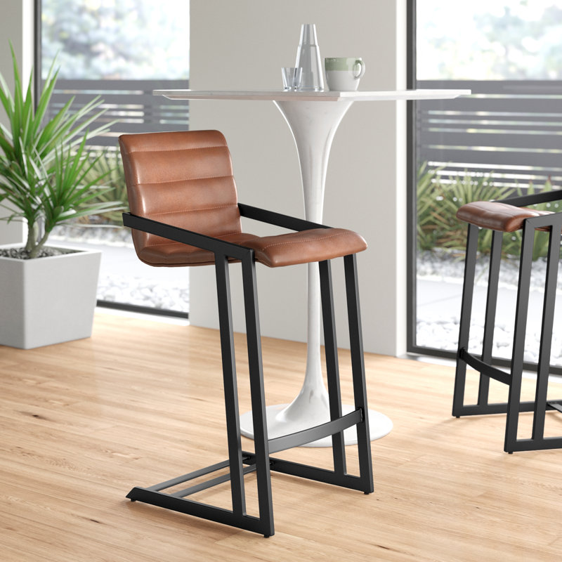 Tabouret Webber - noir Cantina, Tabouret de bar (siège d'une hauteur de 30 po), Similicuir noir