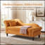 Chaise longue en velours avec rangement, accoudoir gauche et coussin lombaire-131221007