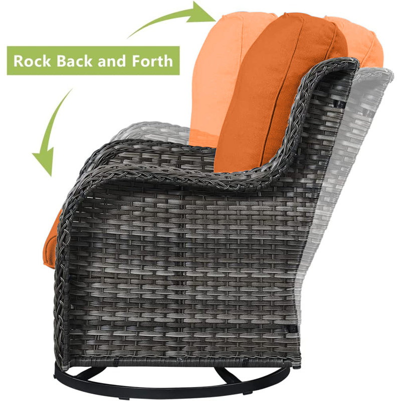 Tonry 2 - Person Patio Conversation Set with Cushions, Orange
