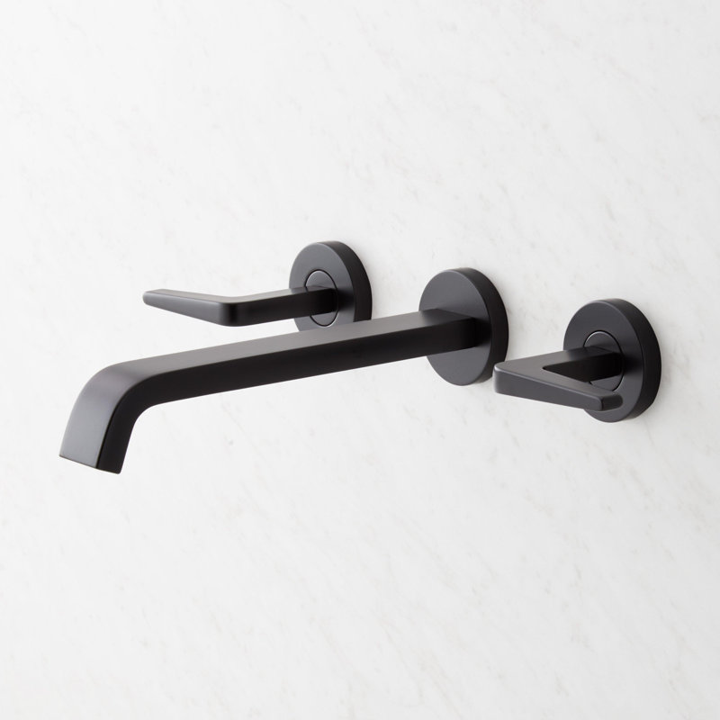 Robinet de baignoire mural Drea, Noir mat