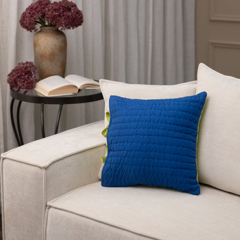 Coussin décoratif bleu Kelly