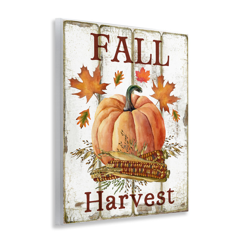 «Fall Harvest», art mural sur toile de citrouille et de maïs par Creatif Belle