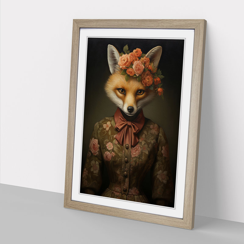Fox Gothic - Framed Print, Oak, 34cm H x 25cm W x 2cm D