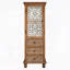 Armoire de rangement rustique étroite avec porte découpée et 3 tiroirs