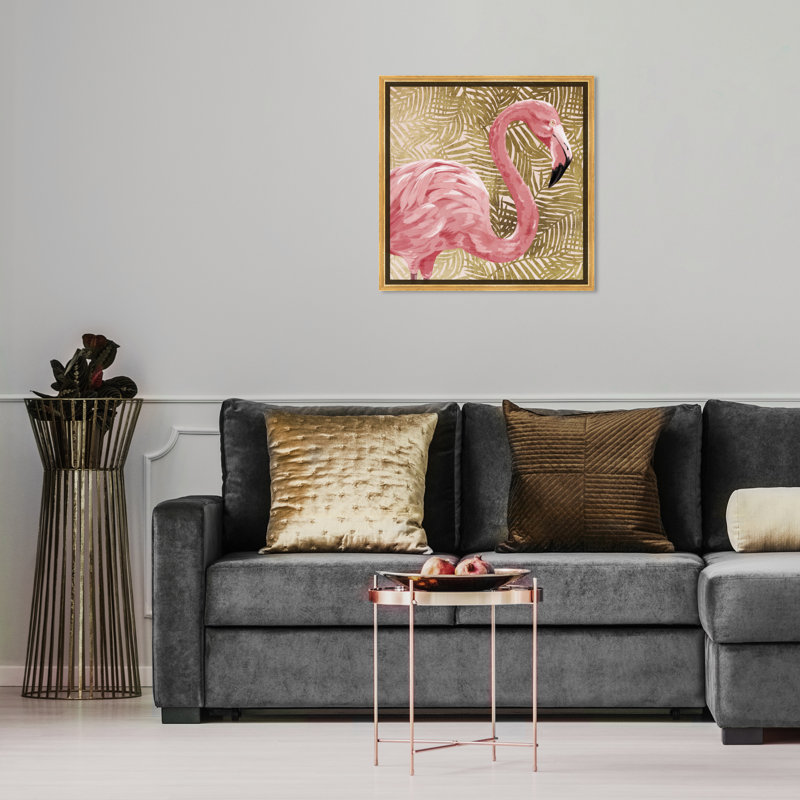 " Flamingo Profile Gold ", 16" H x 16" W x 1.5" D