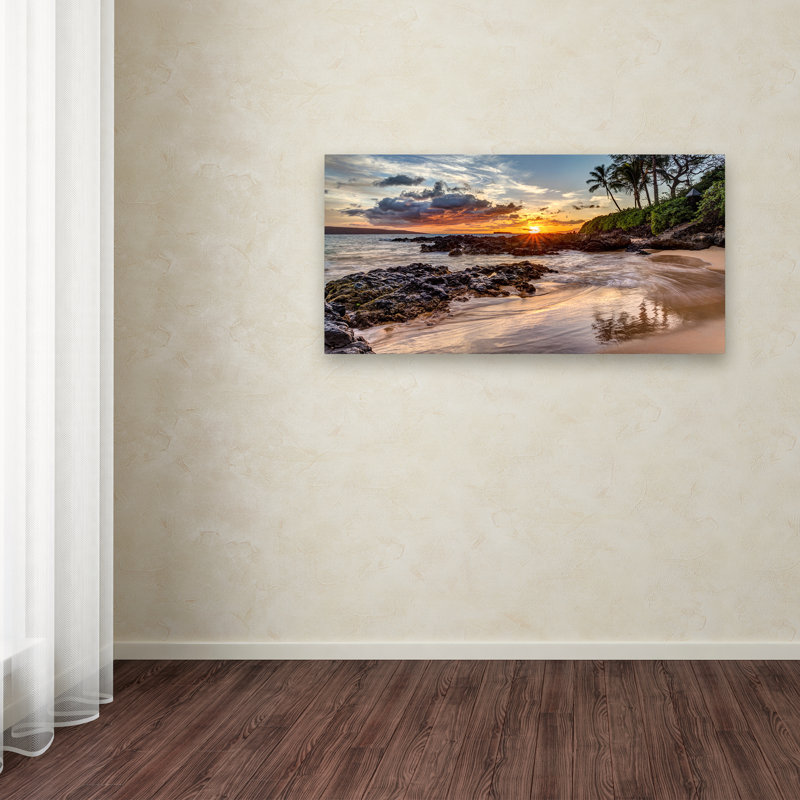 Dramatic Hawaiian Sunset Orange Canvas Landscape Art