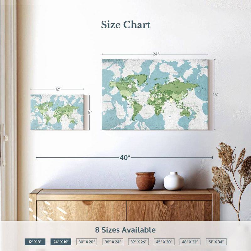 Keiri Educational World Map I, 16" H x 24" W