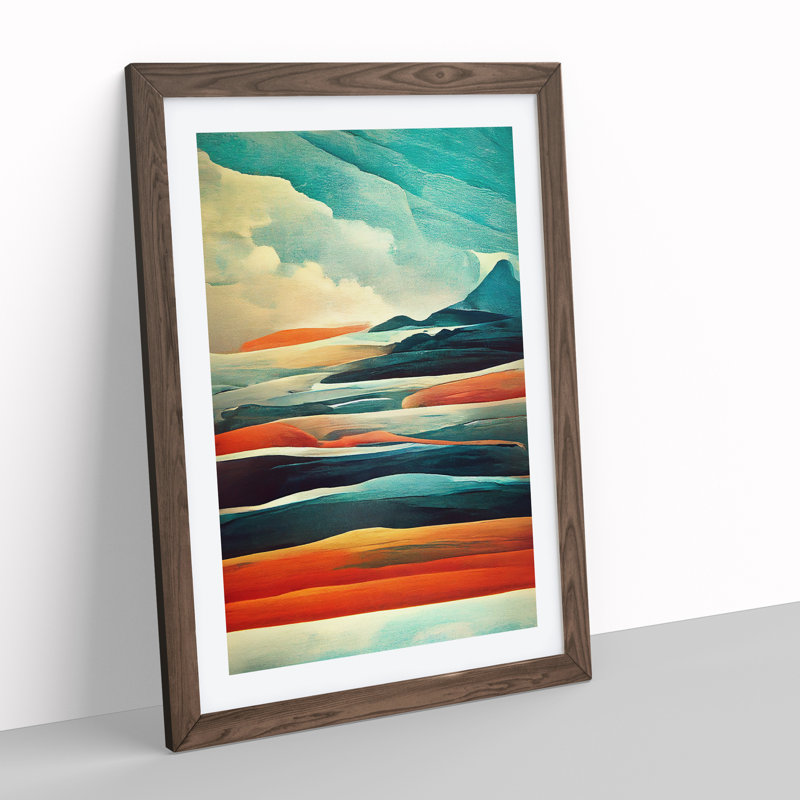 Mountain - Framed Print, 46cm H x 34cm W x 2cm D, Walnut