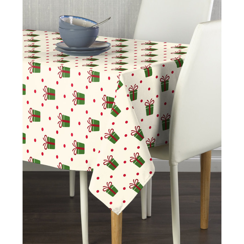 Emond Geometric Christmas Tablecloth, 104" L x 60" W