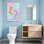 «Plants & Flowers Pastel Floral Swirl», reproduction d'art sur toile