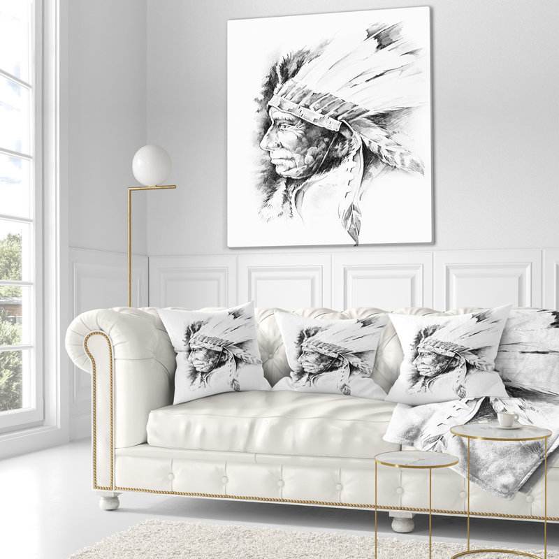  Coussin abstrait, 16 po x 16 po, Coussin décoratif
