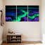 Nautical & Beach Neon River Flowing Through Dark Canyon Landscape Set of 3 Canvas Wall Art Prints-1934363932